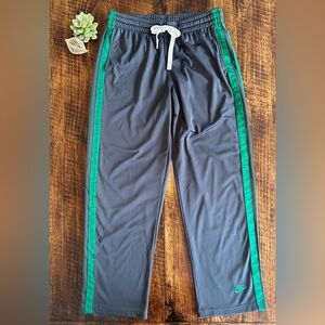 Nike | Y2K Gray Athletic/Track Pants witb Green Stripes, Size XL